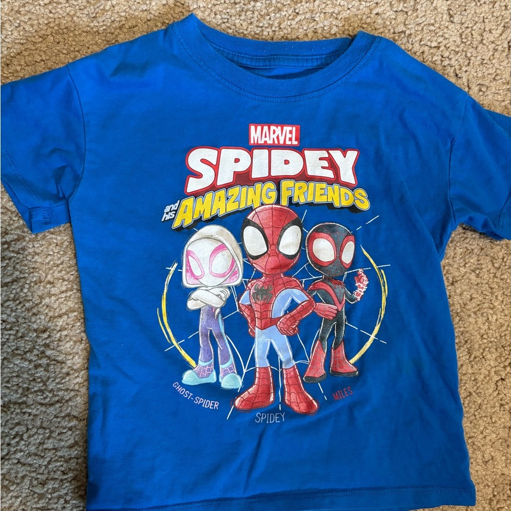 Marvel Spidey and His Amazing Friends Tee - Blue with Red Logo